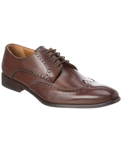 Shop Alfonsi Milano Leather Derby In Brown