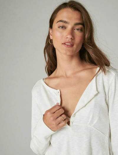 Shop Lucky Brand Women's Long Sleeve Knit Henley In White