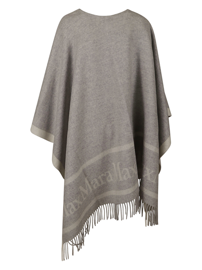 Shop Max Mara Hilde Cape In Grigio