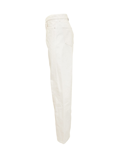 Shop Lanvin Twisted Trousers In Optic White