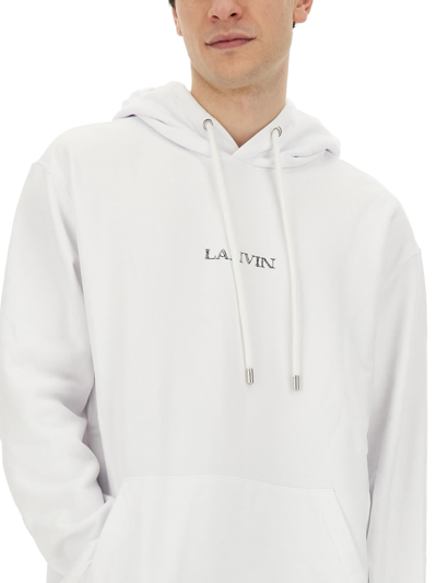 Shop Lanvin Sweatshirt With Logo In Optic White