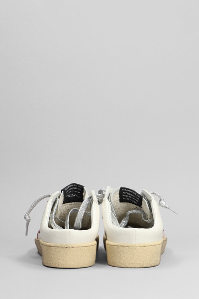 Shop Golden Goose Ball Star Sneakers In White/antique Pink