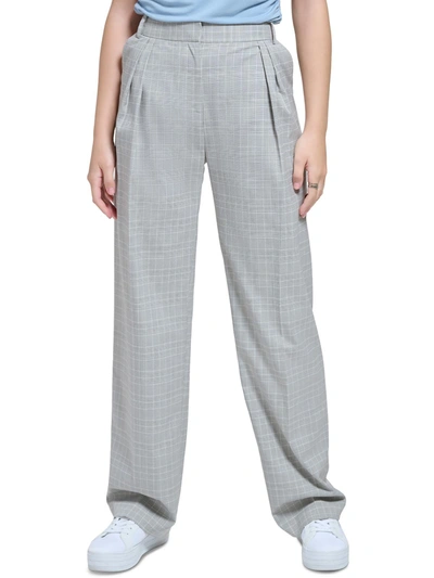 Shop Calvin Klein Womens Pleated Relaxed Fit Dress Pants In Grey