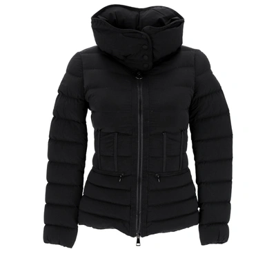 Shop Moncler Doudoune Elastique Quilted Down Jacket In Black Polyamide