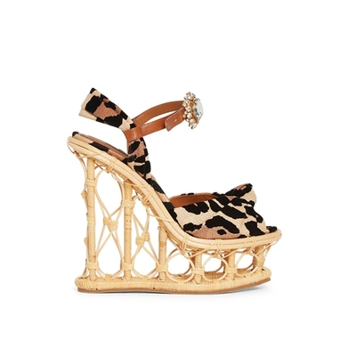 Shop Dolce & Gabbana Wedge Sandals In Beige
