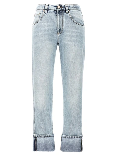 Shop Brunello Cucinelli Turn Up Jeans In Blue