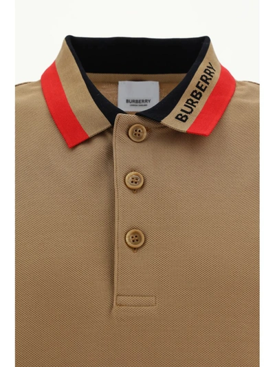 Shop Burberry T-shirts In Camel