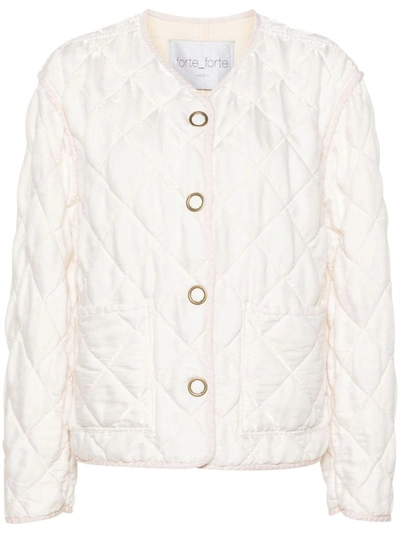 Shop Forte Forte Forte_forte Quilted Bomber Jacket In White