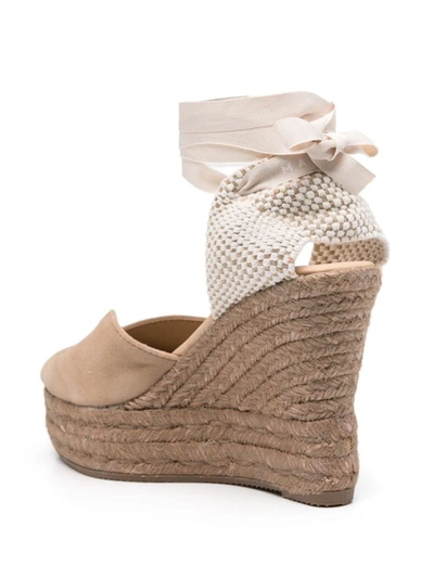 Shop Manebi Manebí Hamptons Suede Heart-shaped Wedge Espadrilles In Dove Grey