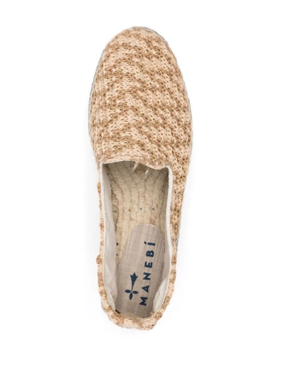 Shop Manebi Manebí Yucatán Zig-zag Raffia Espadrilles In Beige