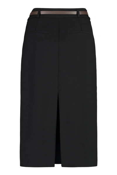 Shop Peserico Stretch Gabardine Skirt In Black