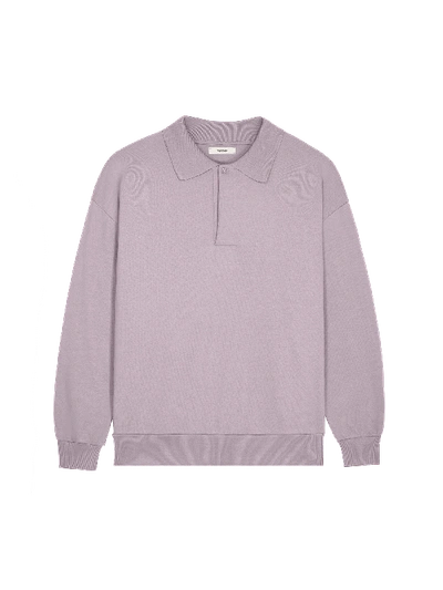 Shop Pangaia Dna Heavyweight Polo Sweatshirt In Raisin Purple