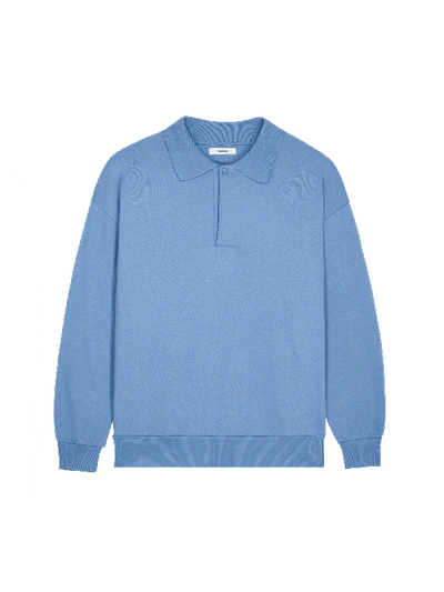 Pangaia Womens Dna Heavyweight Polo Sweatshirt In Summit Blue