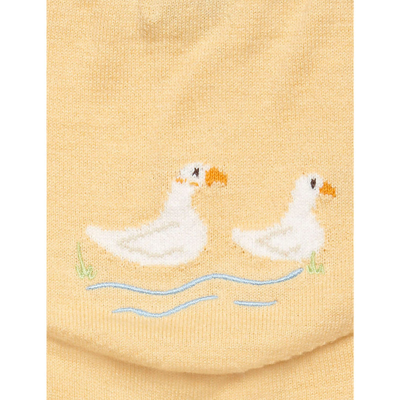 Shop Trotters Pale Yellow Duckling Cotton And Wool Knitted Leggings 0-9 Months