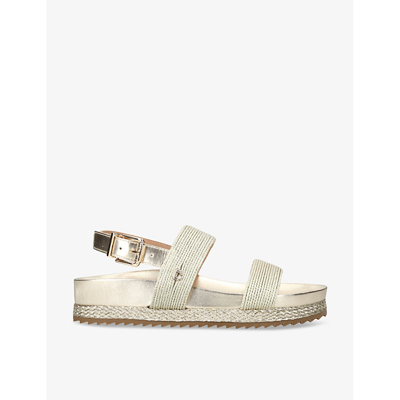 Shop Carvela Gala Rope-effect Woven Sandals In Gold