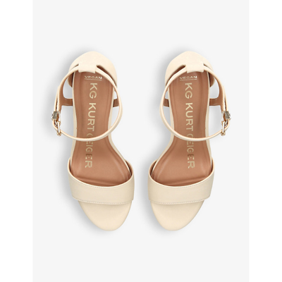 Shop Kg Kurt Geiger Faryn Faux-leather Heeled Sandals In Bone