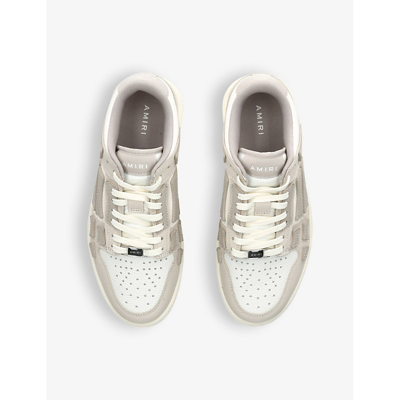 Shop Amiri Skel Leather Low-top Trainers In White/oth