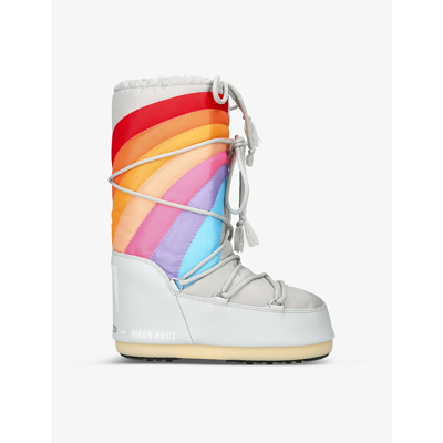 Shop Moon Boot Girls Grey Mixed Kids Icon Rainbow Brand-print Shell Snow Boots 5-9 Years