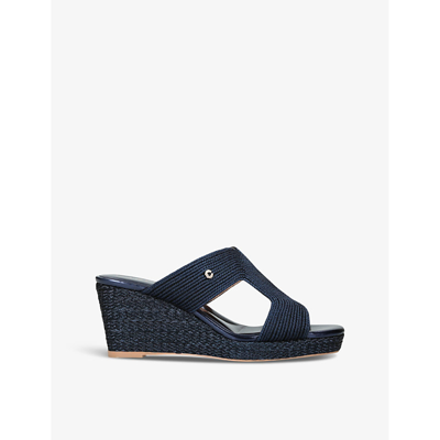 Shop Carvela Women's Vy Gala Rope-effect Woven Heeled Sandals In Navy