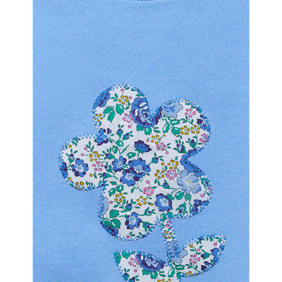 Shop Trotters Blue Felicite Felicite Flower-motif Cotton Sweatshirt 3-24 Months