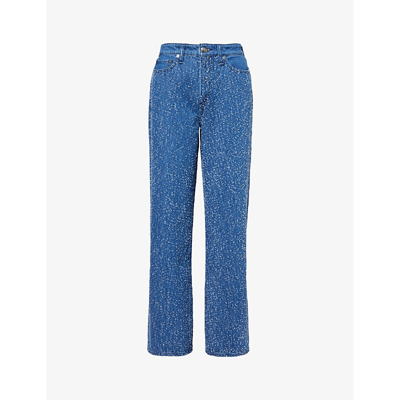 Shop Rag & Bone Logan Straight-leg Mid-rise Jeans In Midtweed