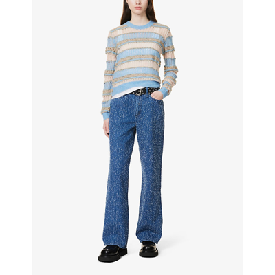 Shop Rag & Bone Logan Straight-leg Mid-rise Jeans In Midtweed