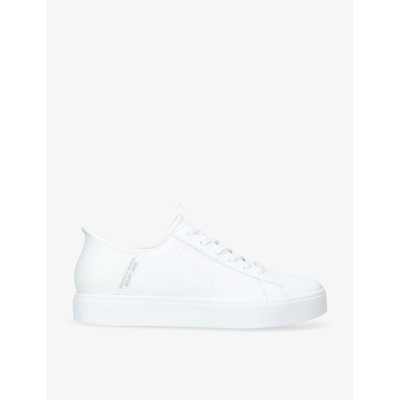 Shop Skechers Eden Lx Royal Stride Faux-leather Low-top Trainers In White