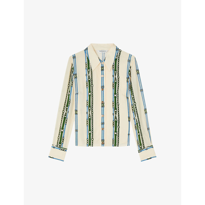 Shop Lk Bennett Hardy Chain Belt-print Woven Blouse In Cre-multi