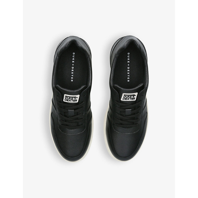 Shop Duke & Dexter Ritchie Hand-stitched Leather Low-top Trainers In Black