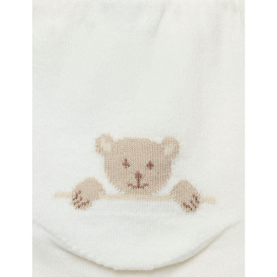 Shop Trotters Off White Teddy Bear Bear-motif Cotton And Wool-blend Leggings 0-9 Months