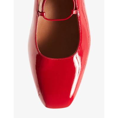 Shop Claudie Pierlot Womens Rouges Augustin Pointed-toe Leather Ballet Flats