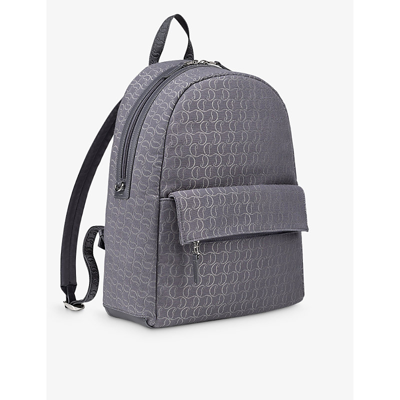 Shop Christian Louboutin Zip N Flap Logo-jacquard Cotton And Leather Backpack In Smoky