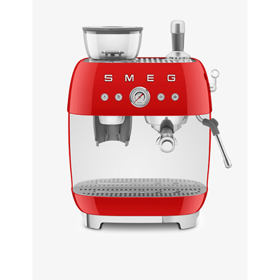 Smeg Semi-automatic Espresso Machine In Red