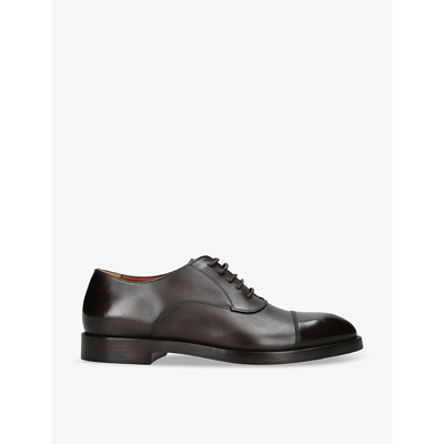 Shop Ermenegildo Zegna Zegna Men's Dark Brown Torino Cap-toe Leather Oxford Shoes