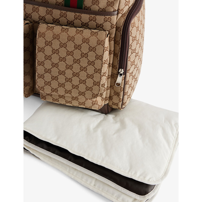 Shop Gucci Monogram-print Top-handle Canvas Changing Bag In B.eb/n.acero/vrv/blk