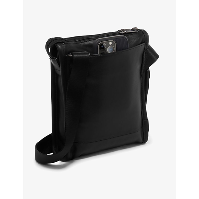 Shop Tumi Alpha 3 Small Leather Cross-body Bag In Black