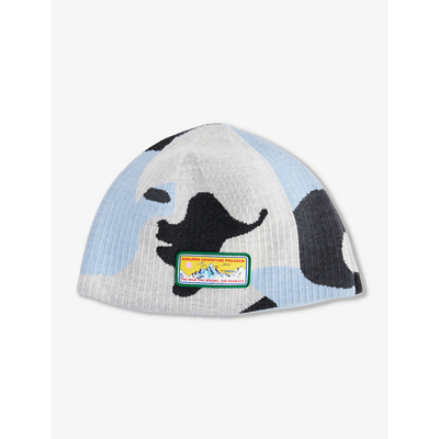 Shop Canada Goose Men's Grey Multi X Kidsuper Wool-blend Knitted Beanie Hat