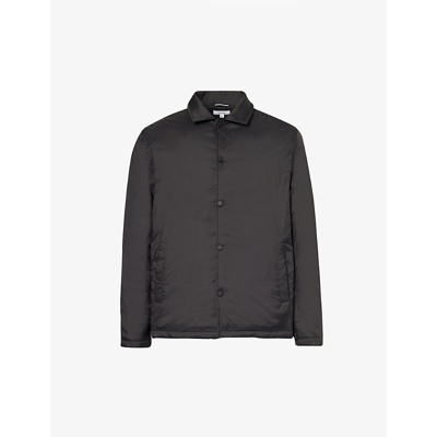 Shop Arne Men's Black Padded Side-pocket Shell Jacket