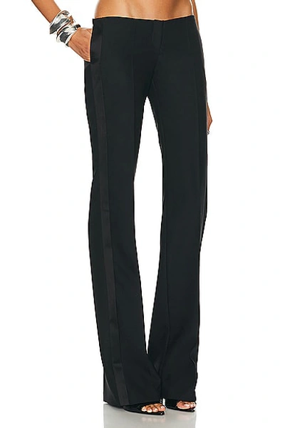 Shop Laquan Smith Low Rise Tuxedo Trouser In Black