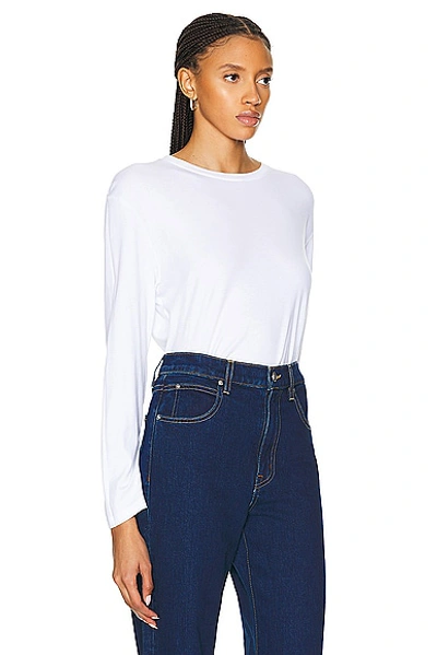 Shop Enza Costa Supima Cotton Oversized Long Sleeve Top In White