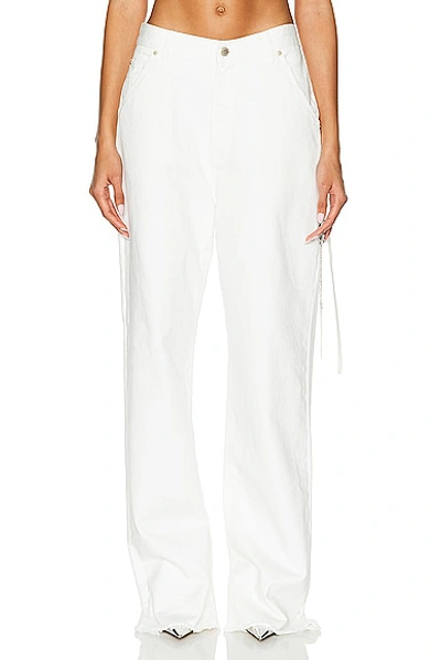 Darkpark Lisa Chain Loose Fit Carpenter Denim In Washed White