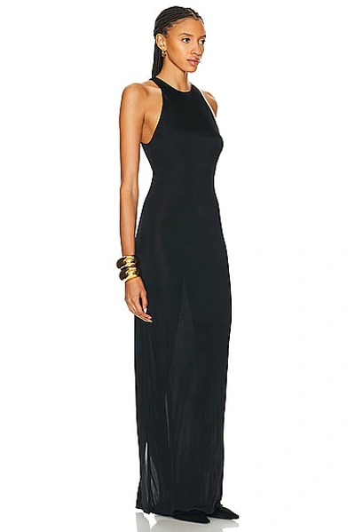 Saint Laurent Jersey Maxi Dress In Noir