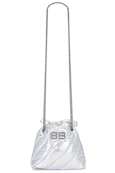 Shop Balenciaga Crush Xs Tote Bag In Silver