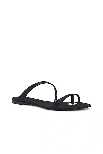 Shop Saint Laurent Tanger Flat Slide In Noir