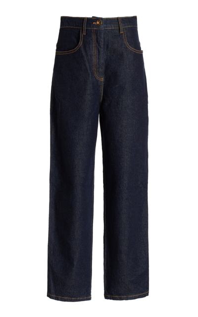 Shop Outland Denim X Karen Walker Mod Drop-rise Wide-leg Jeans In Dark Wash