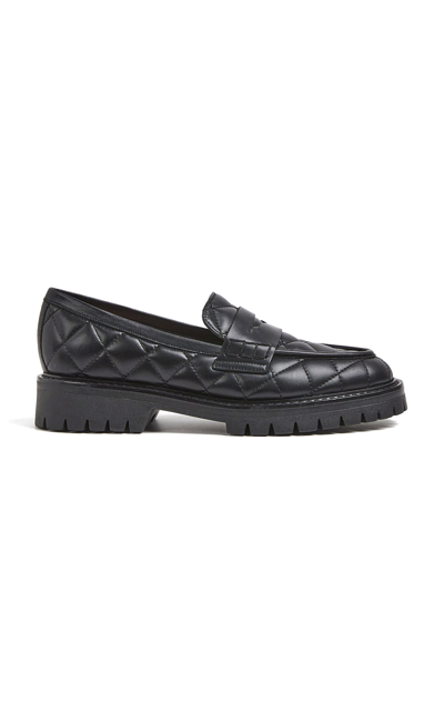 Shop Flattered Signe Leather Loafers In Black