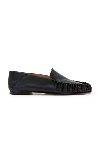 Shop Flattered Bon Bon Collapsable Leather Loafers In Black