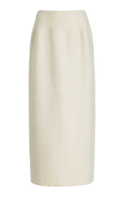Shop Gabriela Hearst Wolff Wool Skirt In Ivory