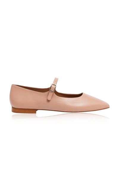 Shop Flattered Camila Leather Mary Jane Flats In Pink