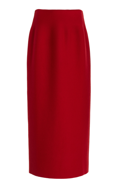 Shop Gabriela Hearst Wolff Wool Skirt In Red